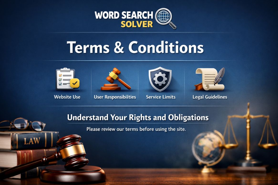 word search solver terms and conditions