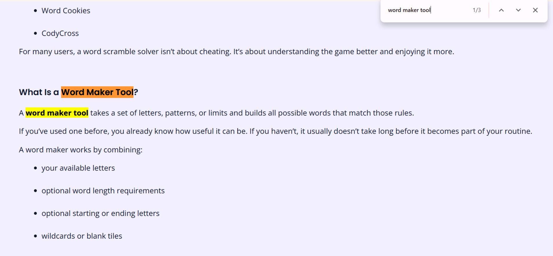 Search a Single Web Page (Ctrl + F / Cmd + F)