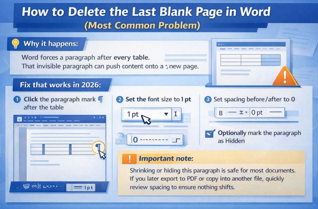 how to delete last blank page in word