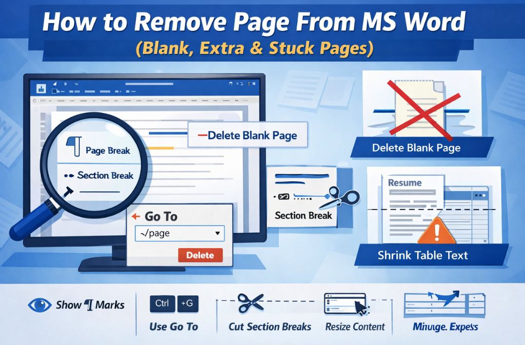 how to remove page from ms word